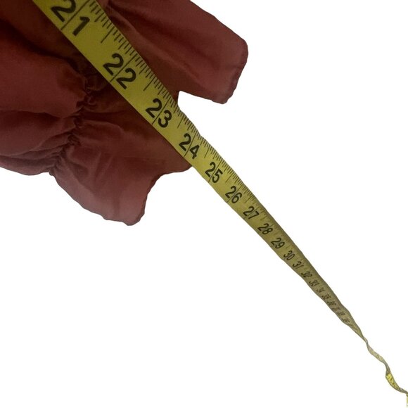 Vintage 90s Warm Mauve Ruffle Collar Silk Long Sleeve Button Up Top Medium - Picture 5 of 6